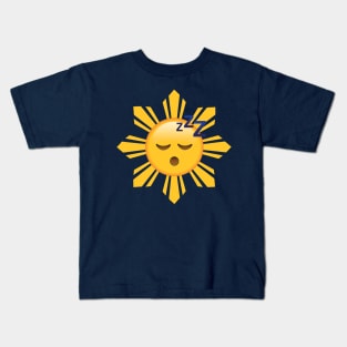 Sleeping Face Emoji in Filipino Flag Sun Kids T-Shirt